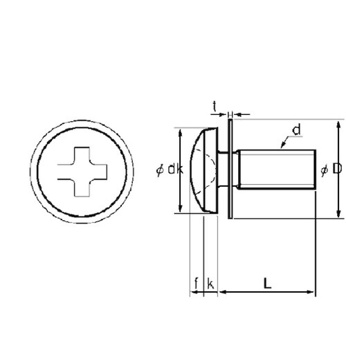 組込みねじ (+)バインドI=1(鉄(ま