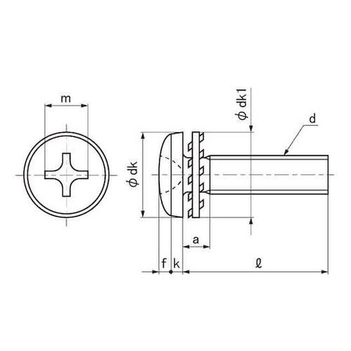 組込みねじ(+)バインドLI=2(鉄(ま