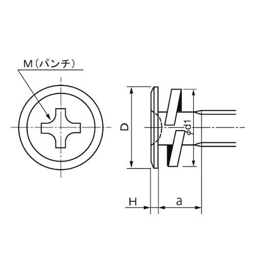 組込みねじ (+)スリムヘッドP=2(鉄