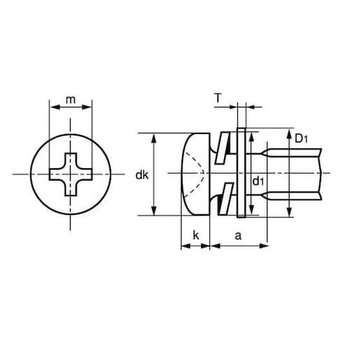組込みねじ (+)ナベP=4(黄銅・ニッ