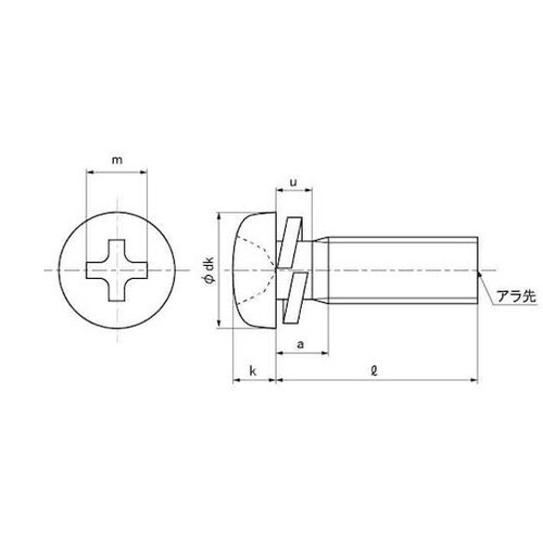 組込みねじ ピタック(+)ナベP=2(黄