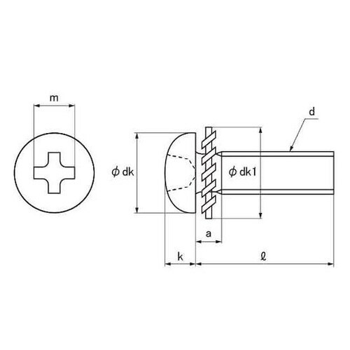 組込みねじ (+)ナベLO=2(SUS(