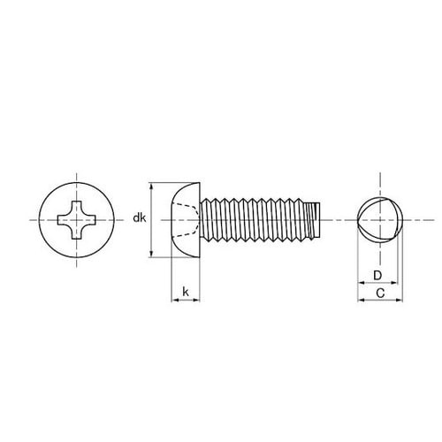 三価ホワイト Sタイプナベ 2×8 (3