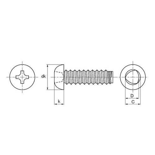 三価ホワイト Bタイプナベ 2×4 (4