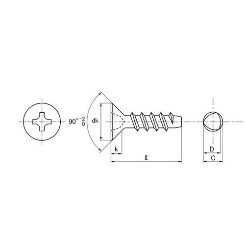 SUS410 (+)Pタイプ ナベ 4×