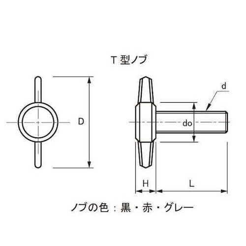 サムスクリュ−(全ネジ T型(黒 5×1