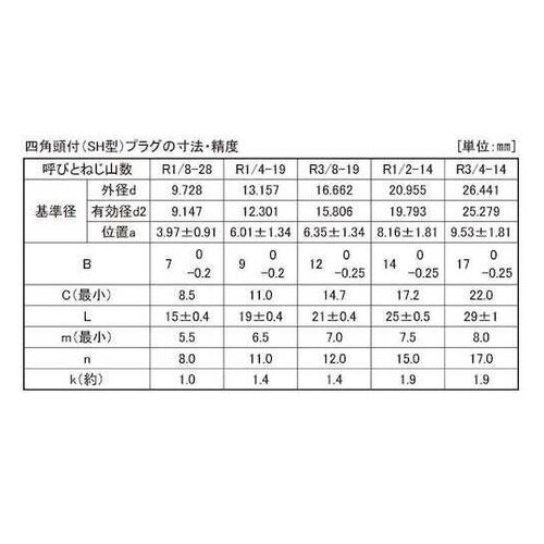 クロメ−ト プラグ−SH(四角頭 PT
