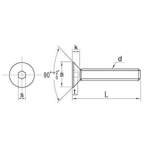 SUS皿CAP 左ネジ 5×15 (2本