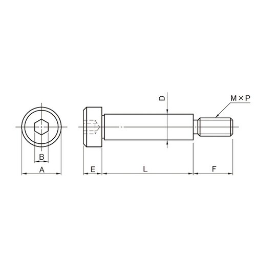 ステンレス 低頭ショルダーBT 6×15