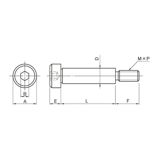 ステンレス 低頭ショルダーBT 10×1
