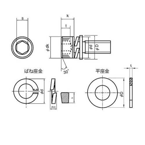 ステンCAP P=3 3×14 (70本