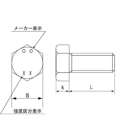 8.8 六角ボルト 全ネジ 24X40