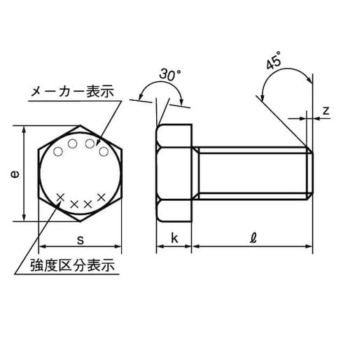 10.9 六角ボルト 全ネジ 8 X 1