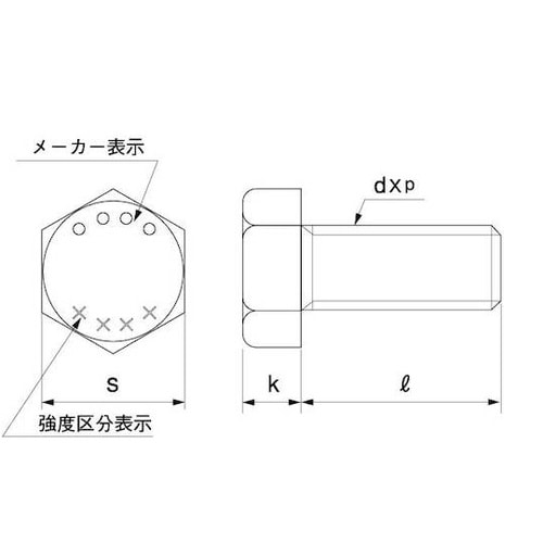 10.9 六角ボルト 全ネジ 細目 10