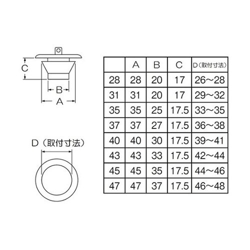バス用W式ゴム栓 H27F−37