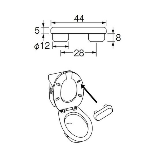 便座クッションゴム 1袋(2個入) PW