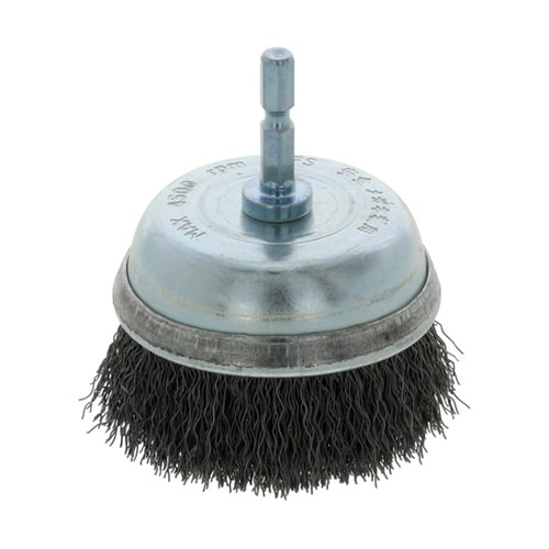 六角軸カップワイヤーブラシ鋼線75mm