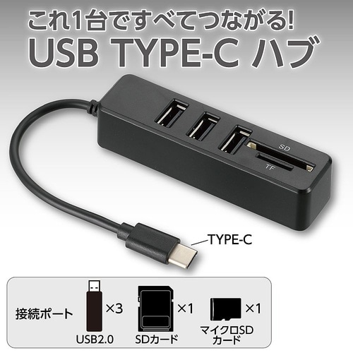 USB TypeCハブ(カードリーダー付