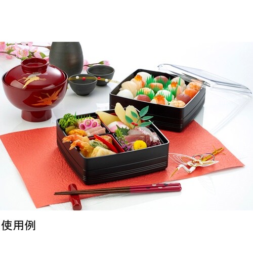 彩り小町二段重ブラック 1078