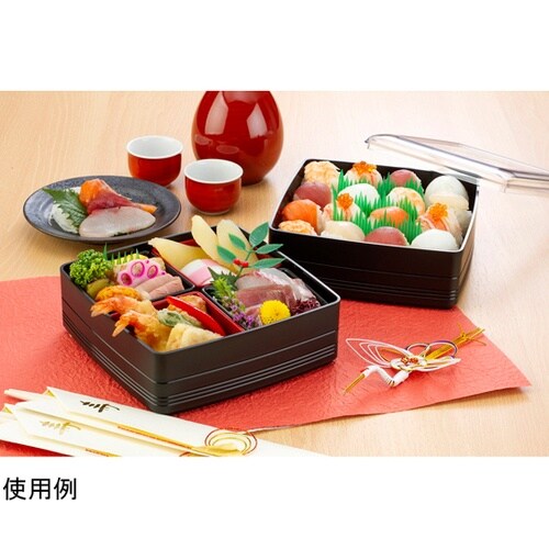 彩り小町二段重ブラック 1078