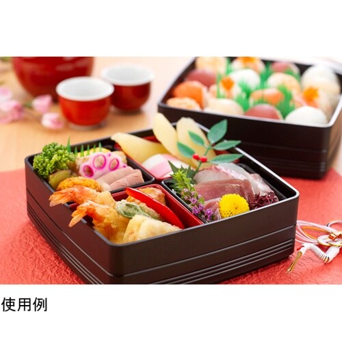 彩り小町二段重ブラック 1078