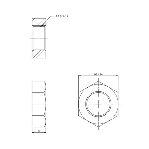 G3/8” ロックナット(ステンレス製)