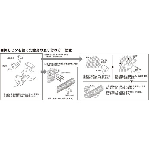 室内手すり用金具 壁受 ゴールド 直径3
