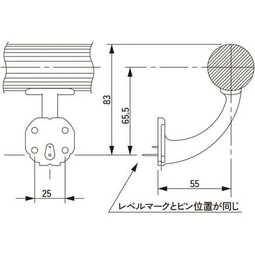 室内手すり用金具 壁受 ゴールド 直径3