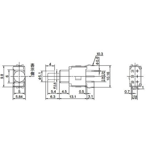 押しボタンスイッチ ON−(ON)単極双