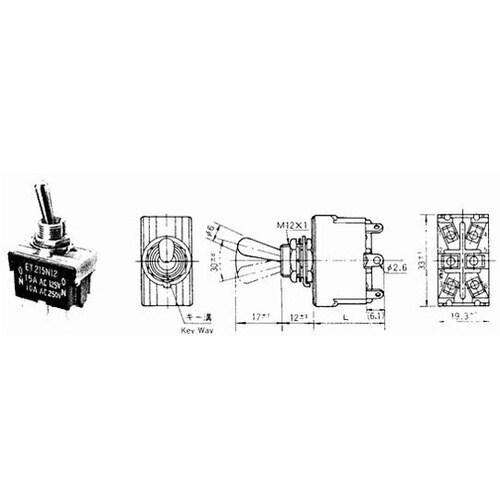 小形トグルスイッチ ET215N12−Z