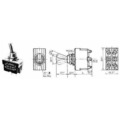 小形トグルスイッチ ET220K12−Z