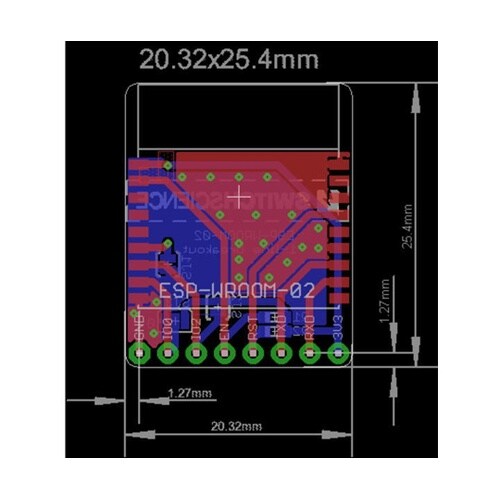 ESP−WROOM−02ピッチ変換用基板