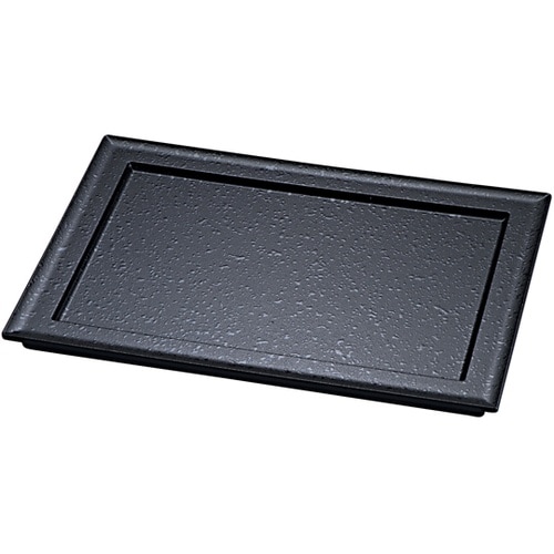 8.5寸 長角プレート 黒乾漆タタキ 1