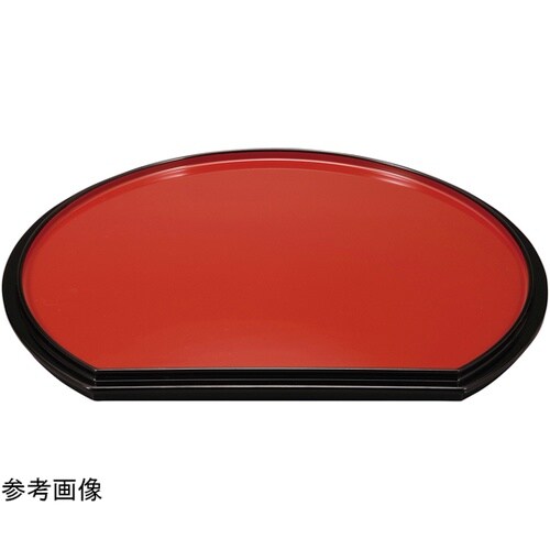 尺2 新半月両面盆 総黒/朱渕黒 110