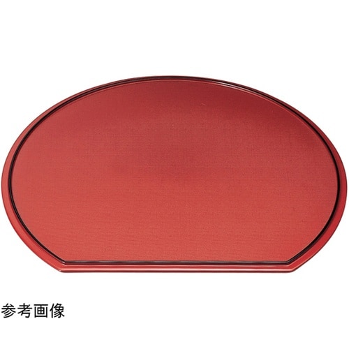 尺1 半月両面盆 黒天朱/裏布目朱天黒