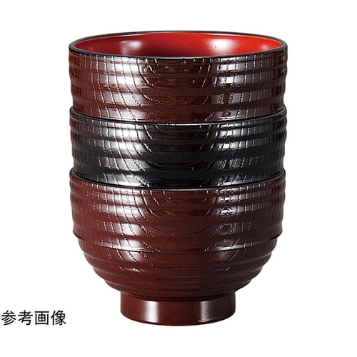 耐熱10.0スタック木目汁椀 新溜内朱