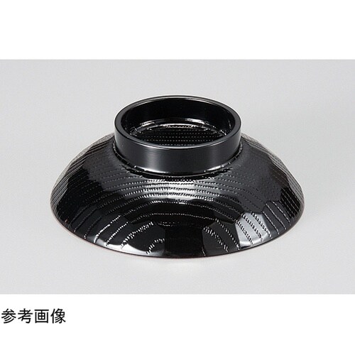 耐熱ピース亀甲椀(小)(蓋親)黒内朱天黒