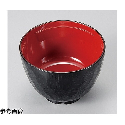 耐熱ピース亀甲椀(中)黒内朱天黒 300