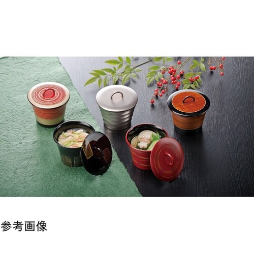 TAリングロクロ目椀(蓋親)黒無地内朱天