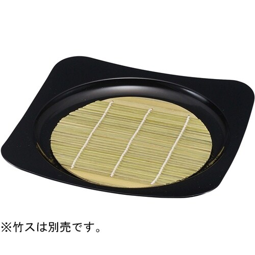 隅丸満月そば皿 黒クリヤータタキ 451