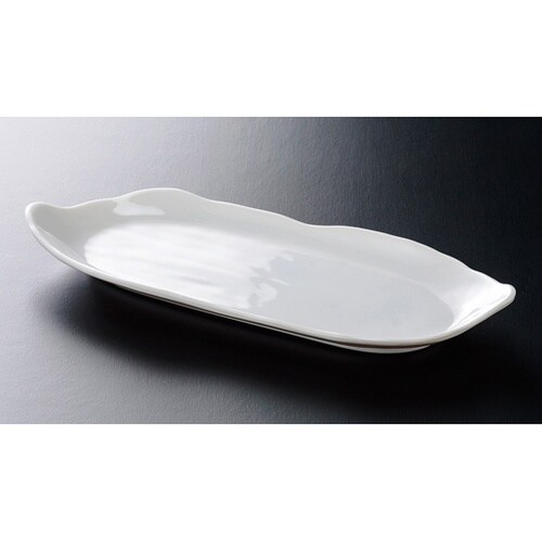 メラミン 33.5 浮雲長角羽反皿 白グ