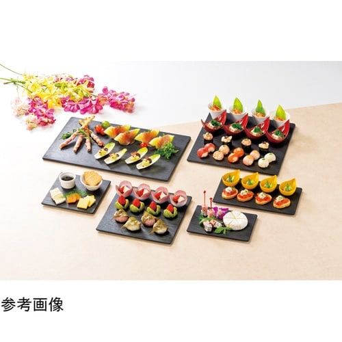 メラミン 22cm チャコール長角プレー