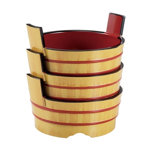 4寸 手桶 白木内朱(本体) 45013