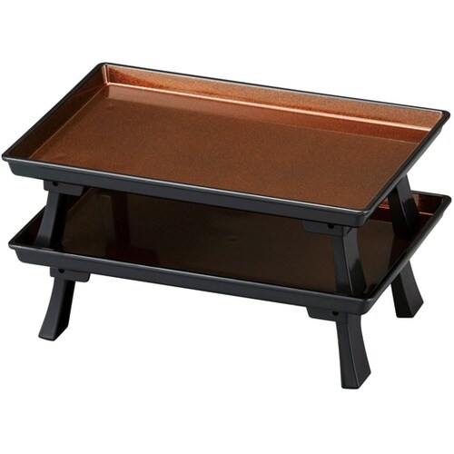 7寸 ミニ膳 梨地(折足式) 51011