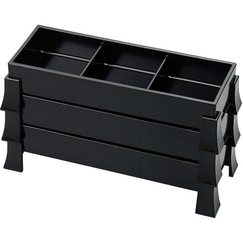 足付三点珍味箱 総黒 51300090