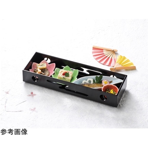 9寸 長手すかし盛器 オール黒 5430