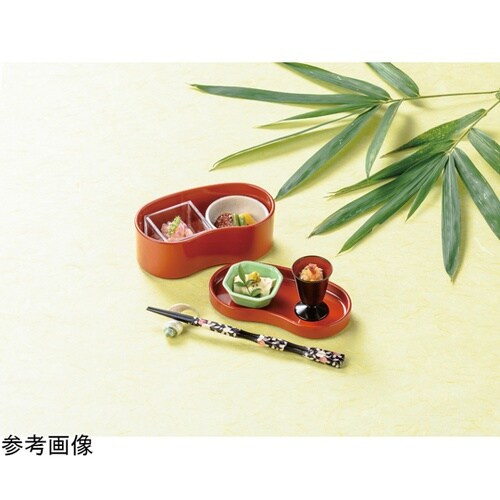 5.5寸 双輪盛皿(蓋)柿朱 55000