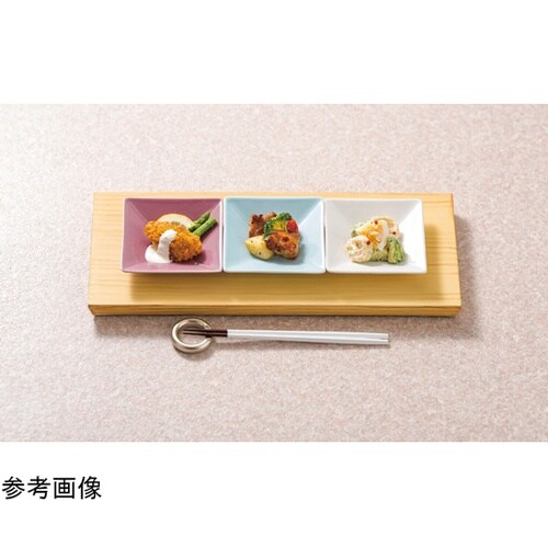 尺4 長手盛台用 四方角小皿 白 931