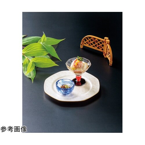 18cm 八角プレート ホワイトアクア