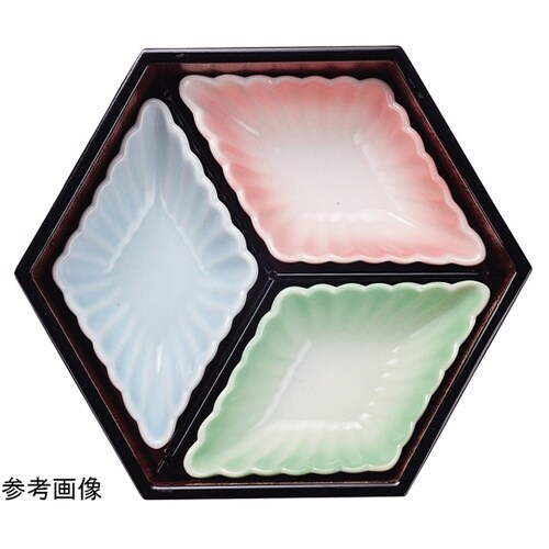 陶器菱菊鉢 ライトピンクボカシ 2292